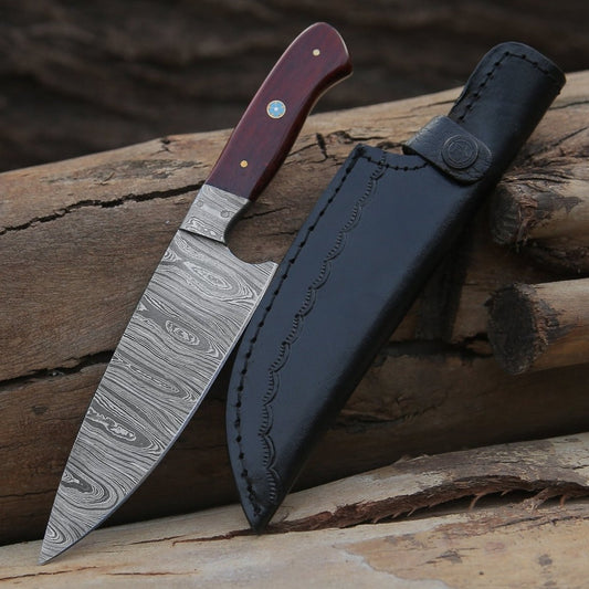 Stellar Chef's Knife with Exotic Red Heart Wood Handle