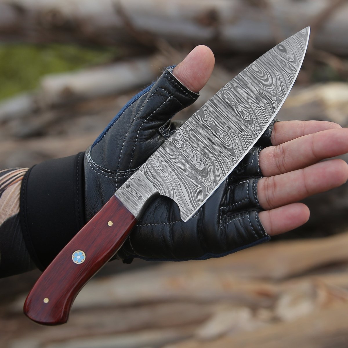 Stellar Chef's Knife with Exotic Red Heart Wood Handle