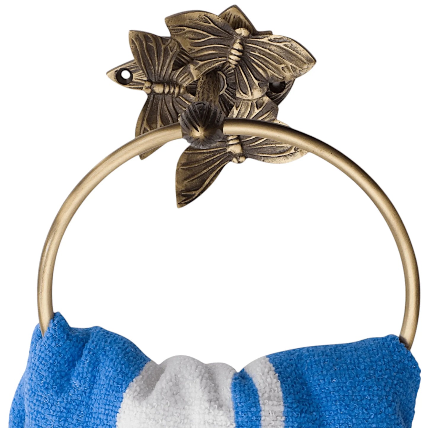 Brass Butterfly Towel Ring - Antique Brass - Stylentdecor - Little Red General Store