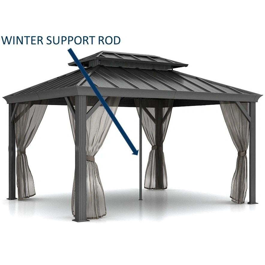 Shade N' Shelters 12' x 12' Granite Peak Hardtop Gazebo with Mosquito Netting