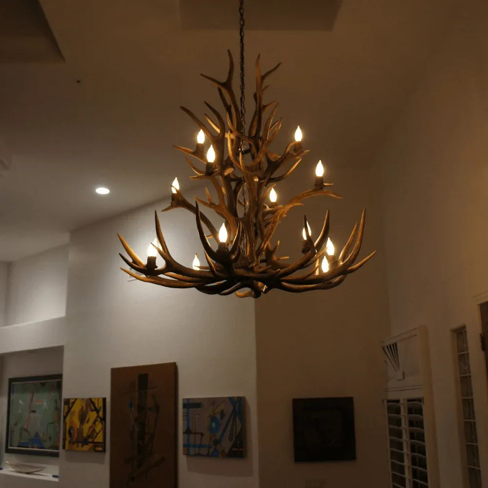 Authentic Elk Antler Cascade Chandelier - Large - The Cabin Place - Little Red General Store