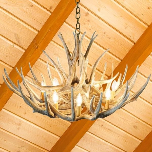 Mule Deer 12 Antler Chandelier - The Cabin Place - Little Red General Store