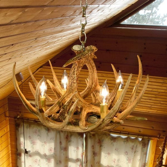 6 Antler Whitetail Chandelier - The Cabin Place - Little Red General Store