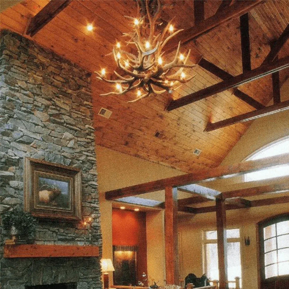 Authentic Elk Antler Cascade Chandelier - Medium - The Cabin Place - Little Red General Store