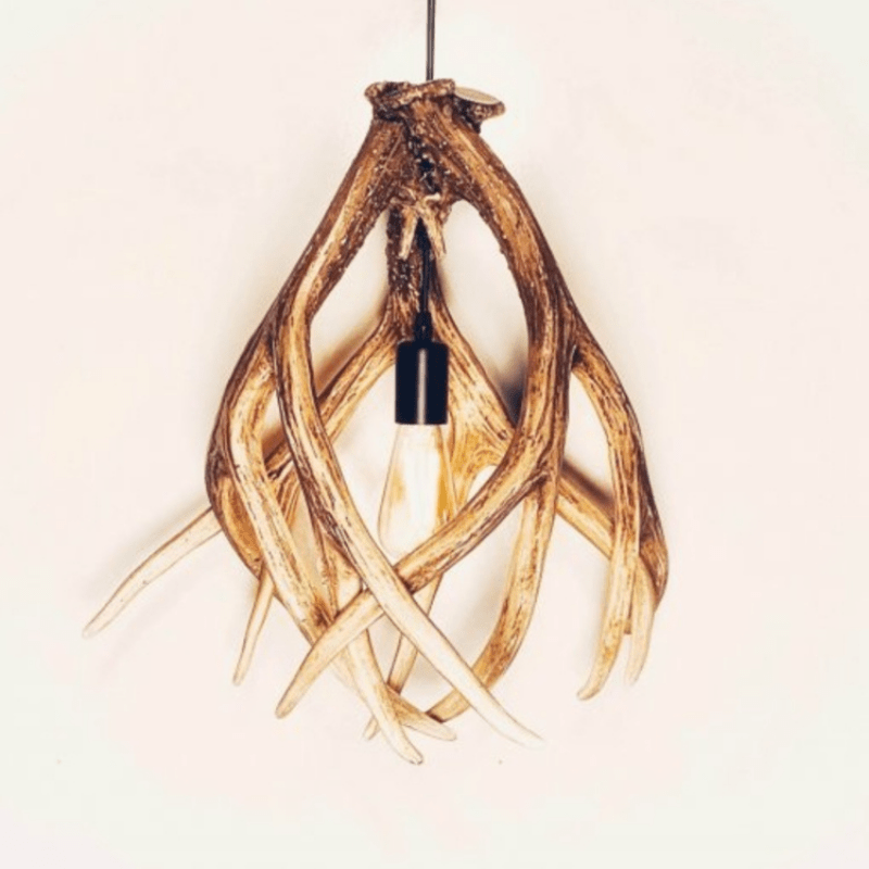 Mule Deer 3 Antler Pendant With Downlight - The Cabin Place - Little Red General Store