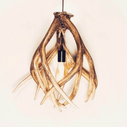 Mule Deer 3 Antler Pendant With Downlight - The Cabin Place - Little Red General Store