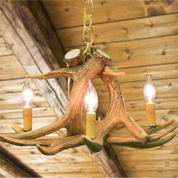 Whitetail 3 Antler Chandelier - The Cabin Place - Little Red General Store