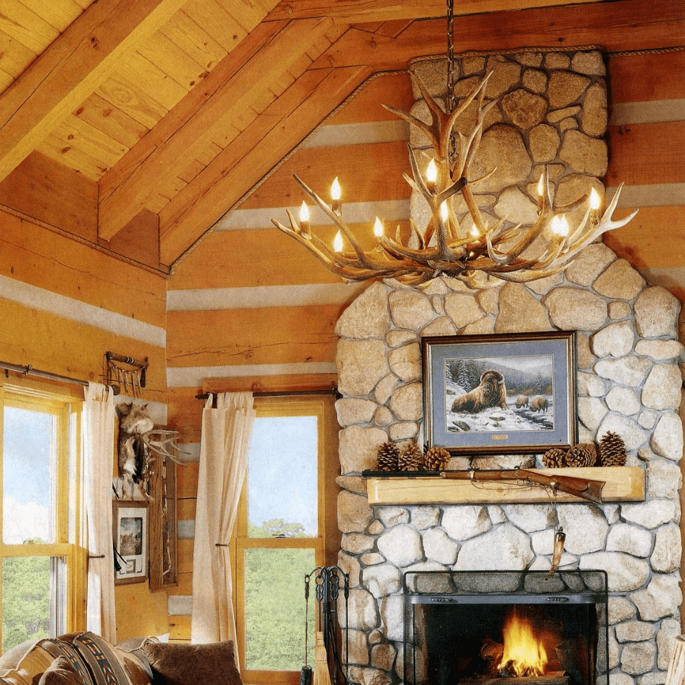 Authentic Elk Antler Chandelier - Large - The Cabin Place - Little Red General Store