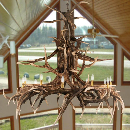Elk 15 Antler Chandelier - The Cabin Place - Little Red General Store