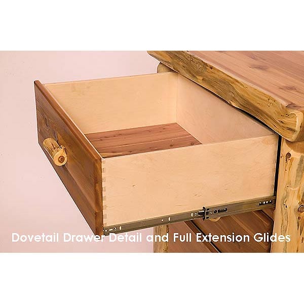 Cedar Log Enclosed Nightstand - The Cabin Place - Little Red General Store