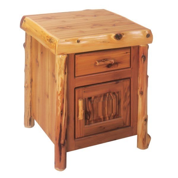 Cedar Log Enclosed Nightstand - The Cabin Place - Little Red General Store