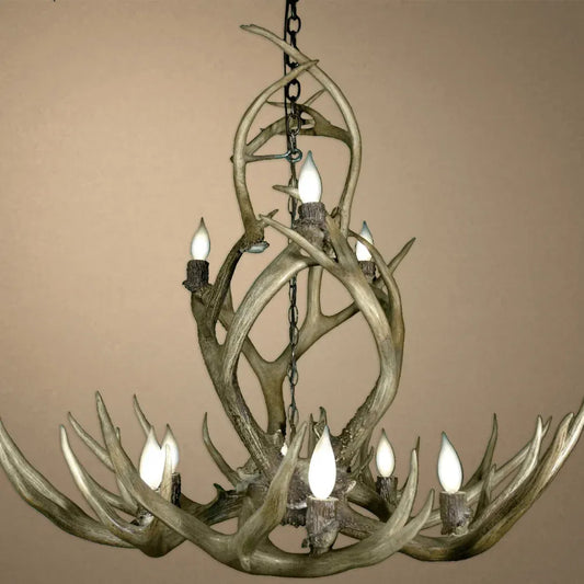 Authentic Mule Deer Waterfall Chandelier - Large - The Cabin Place - Little Red General Store
