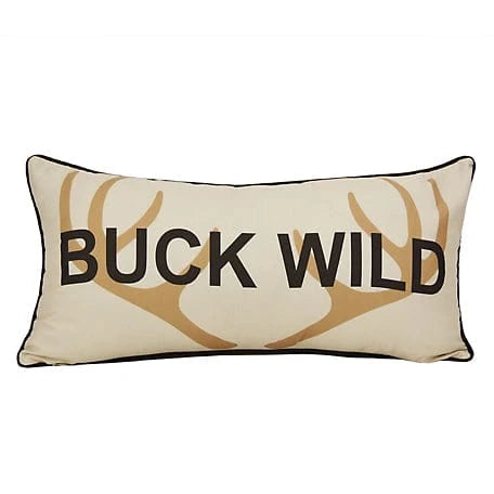 Buck Wild Checkered Antler Pillow - The Cabin Place - Little Red General Store