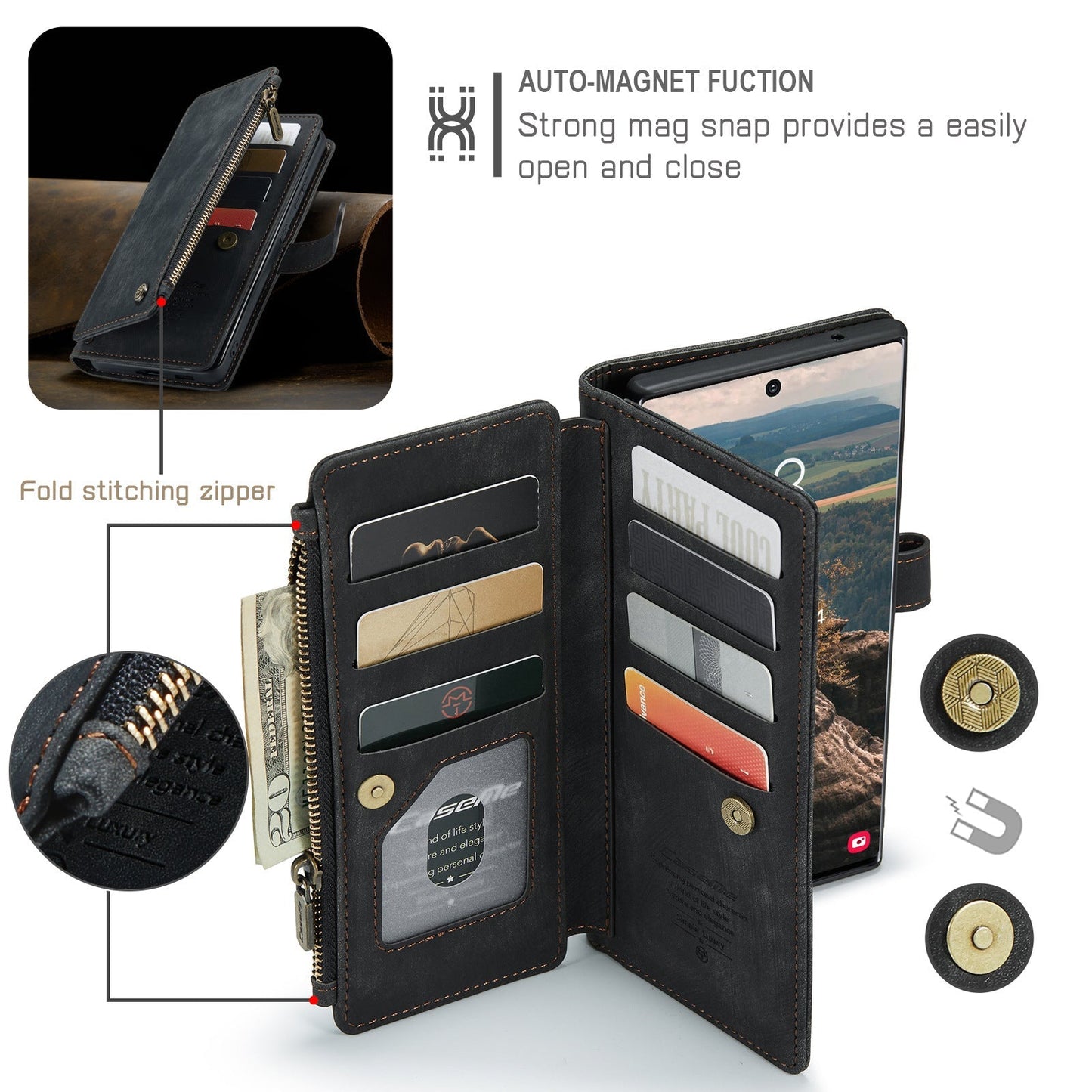 Premium Vegan Leather Wallet Case for iPhone - The Groovalution - Little Red General Store