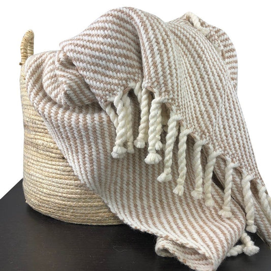 Chunky Camel Stripe Alpaca Throw - The Groovalution - Little Red General Store