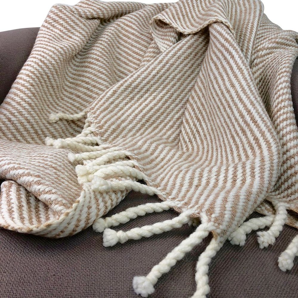 Chunky Camel Stripe Alpaca Throw - The Groovalution - Little Red General Store