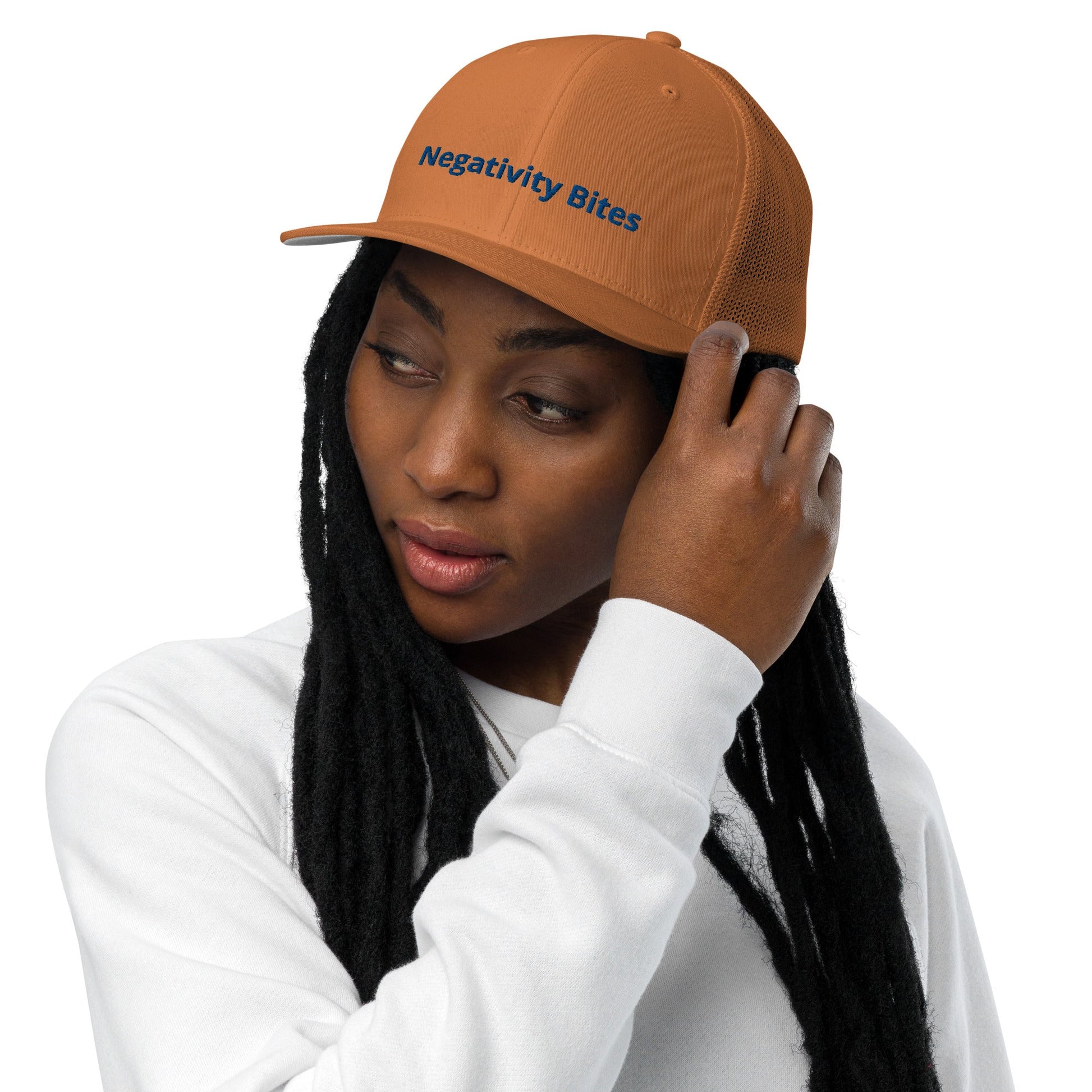The Negativity Bites Embroidered Flex Fit Hat - The Groovalution - Little Red General Store
