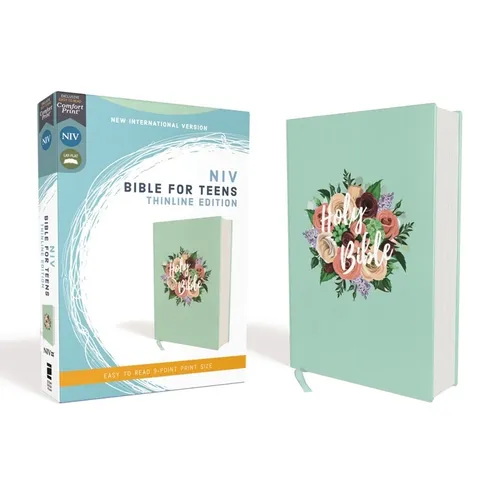 Niv, Bible for Teens, Thinline Edition, Cloth Over Board, Floral, Red Letter Edition, Comfort Print