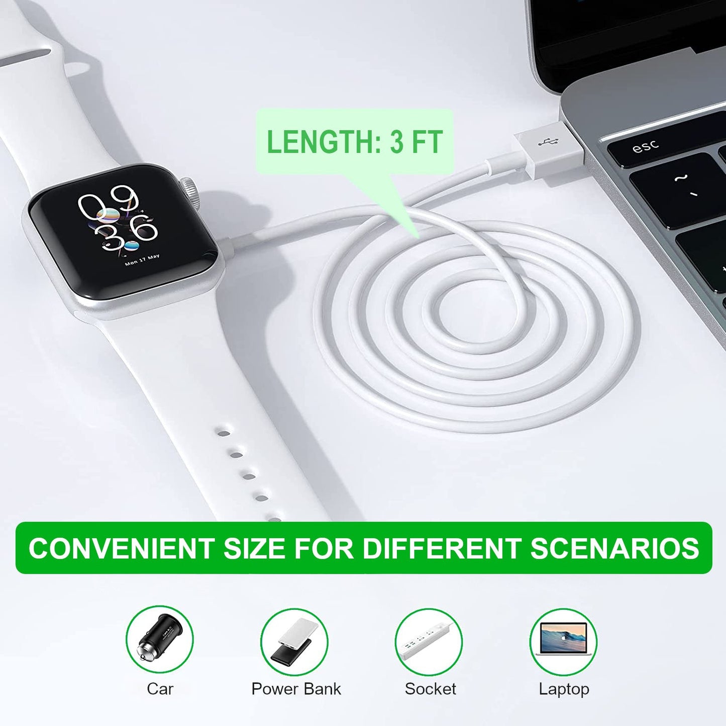 3.3FT Apple Watch Charger Cable - Top - Up - Smart charging solutions - Little Red General Store