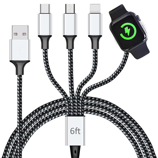 4 - in - 1 Braided Multi Charging Cable 6ft - Top - Up - Smart charging solutions - Little Red General Store