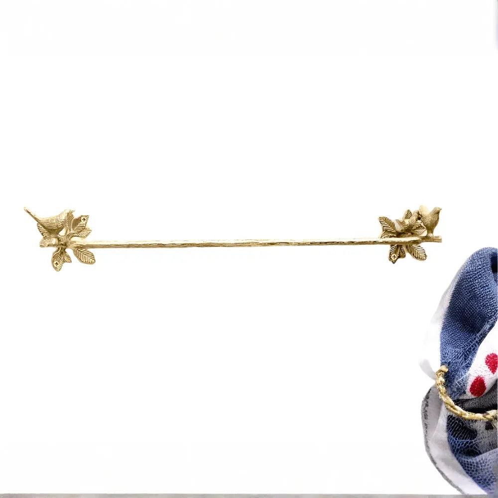 Brass Bird Towel Rack - Brushed/Satin Finish