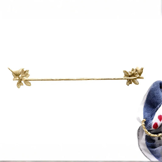 Brass Bird Towel Rack - Brushed/Satin Finish