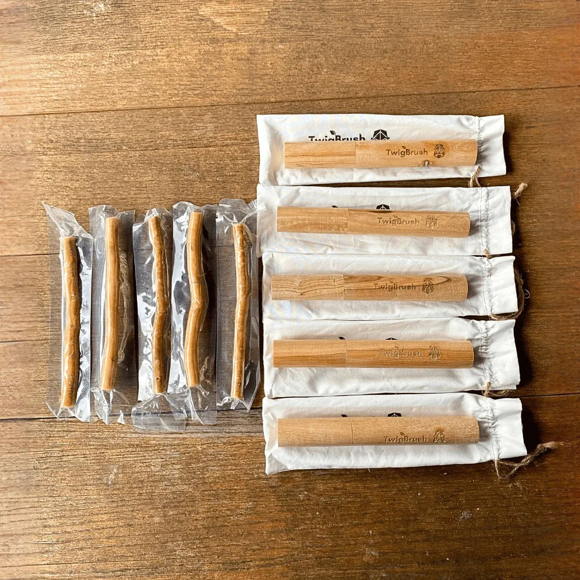 5pcs TwigBrush With Holder and Pouch