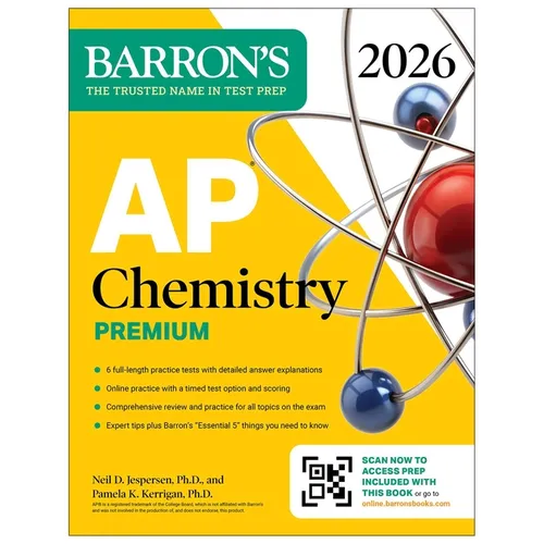 AP Chemistry Premium, 2026: Prep Book with 6 Practice Tests + Comprehensive Review + Online Practice
