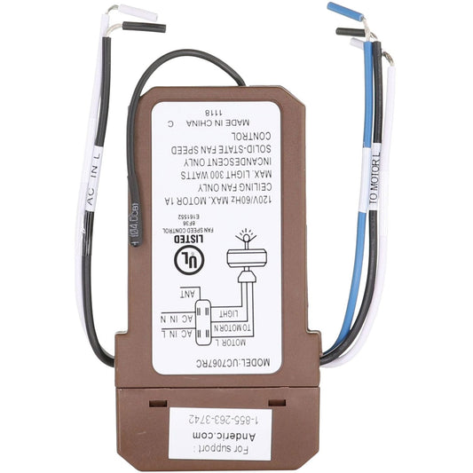 Anderic UC7067FCRX Replacement Thermostatic 3-Speed Ceiling Fan Receiver for Hampton Bay and Others