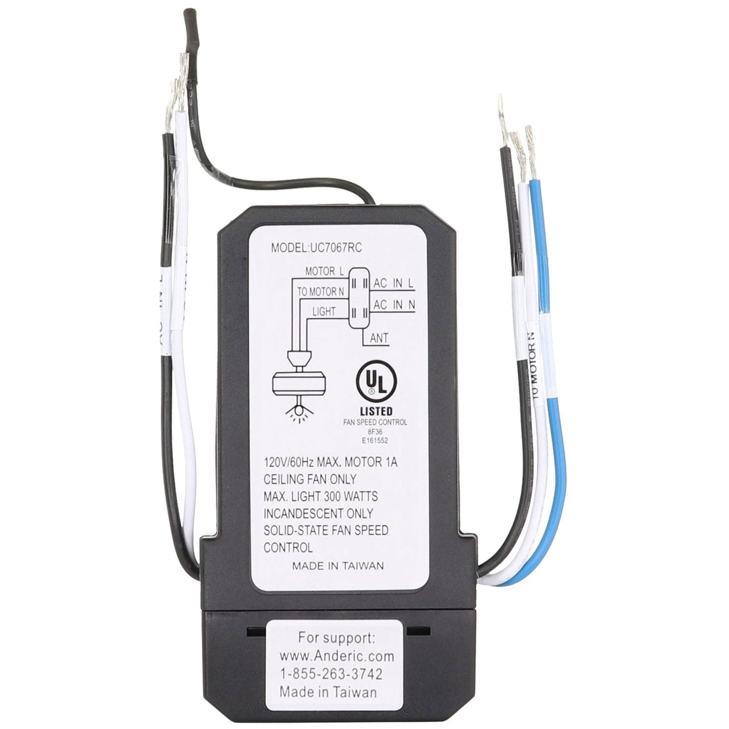Anderic UC7067FMRX / FAN28R Replacement Ceiling Fan Receiver for Hampton Bay and Others | UC7067RC