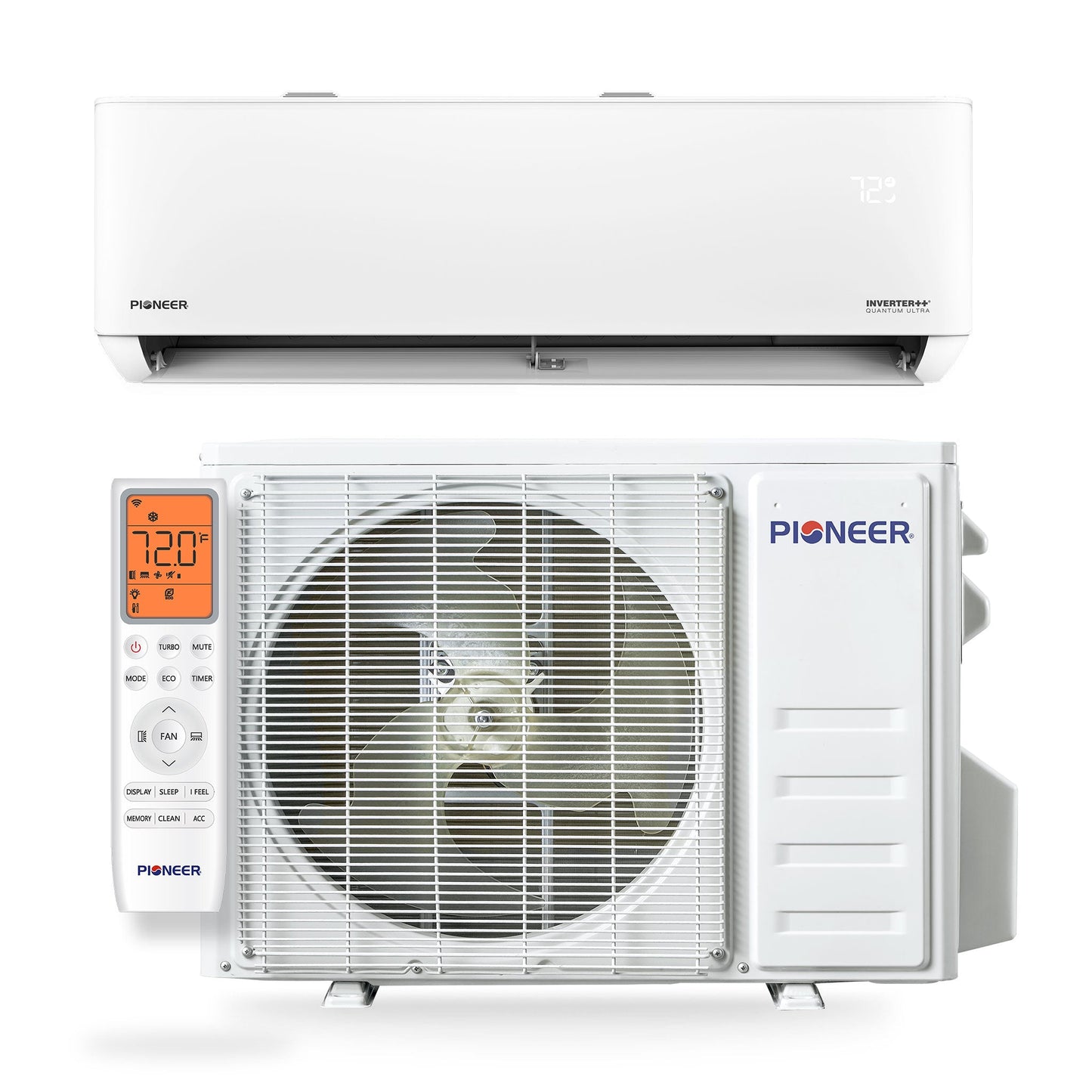 Pioneer® Quantum Ultra™ 12,000 BTU 23 SEER2 115V High-Wall Ductless Energy-Star Mini-Split Air Conditioner Inverter Heat Pump Full Set