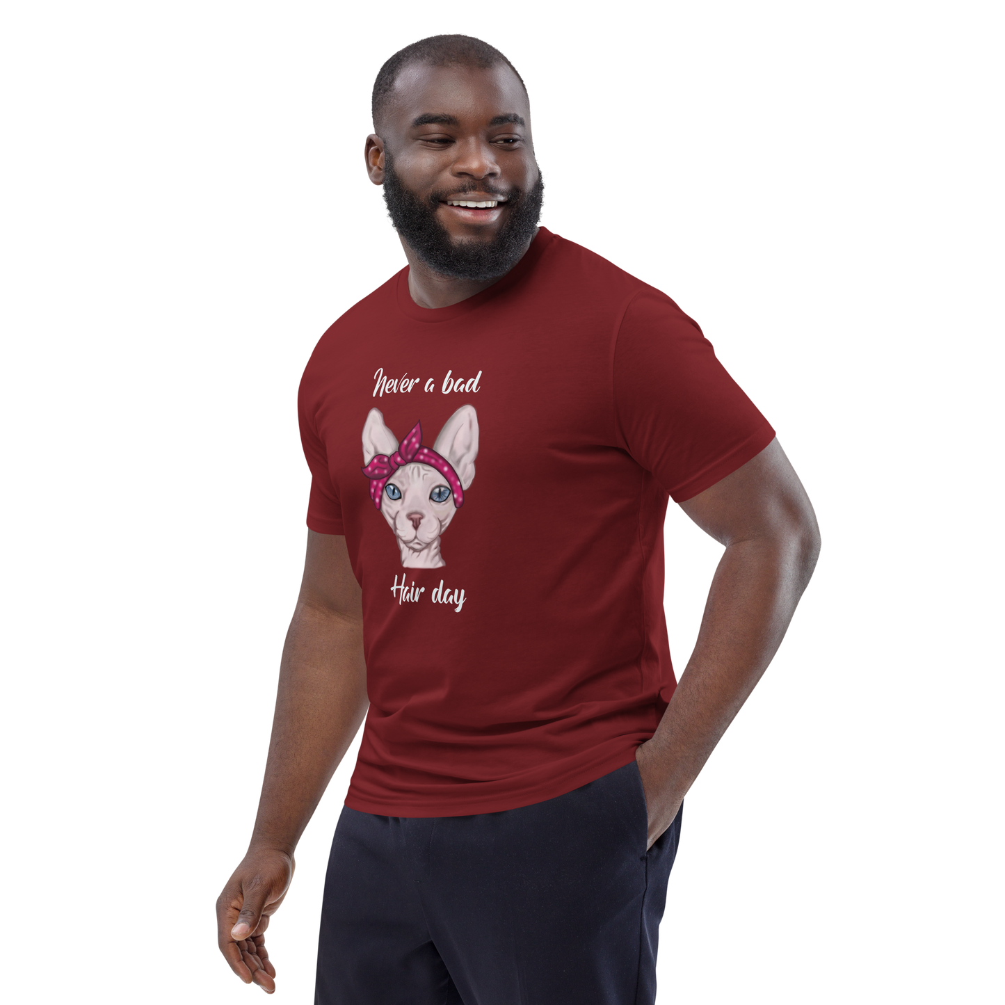 "NEVER A BAD HAIR DAY" UNISEX ECO TEE