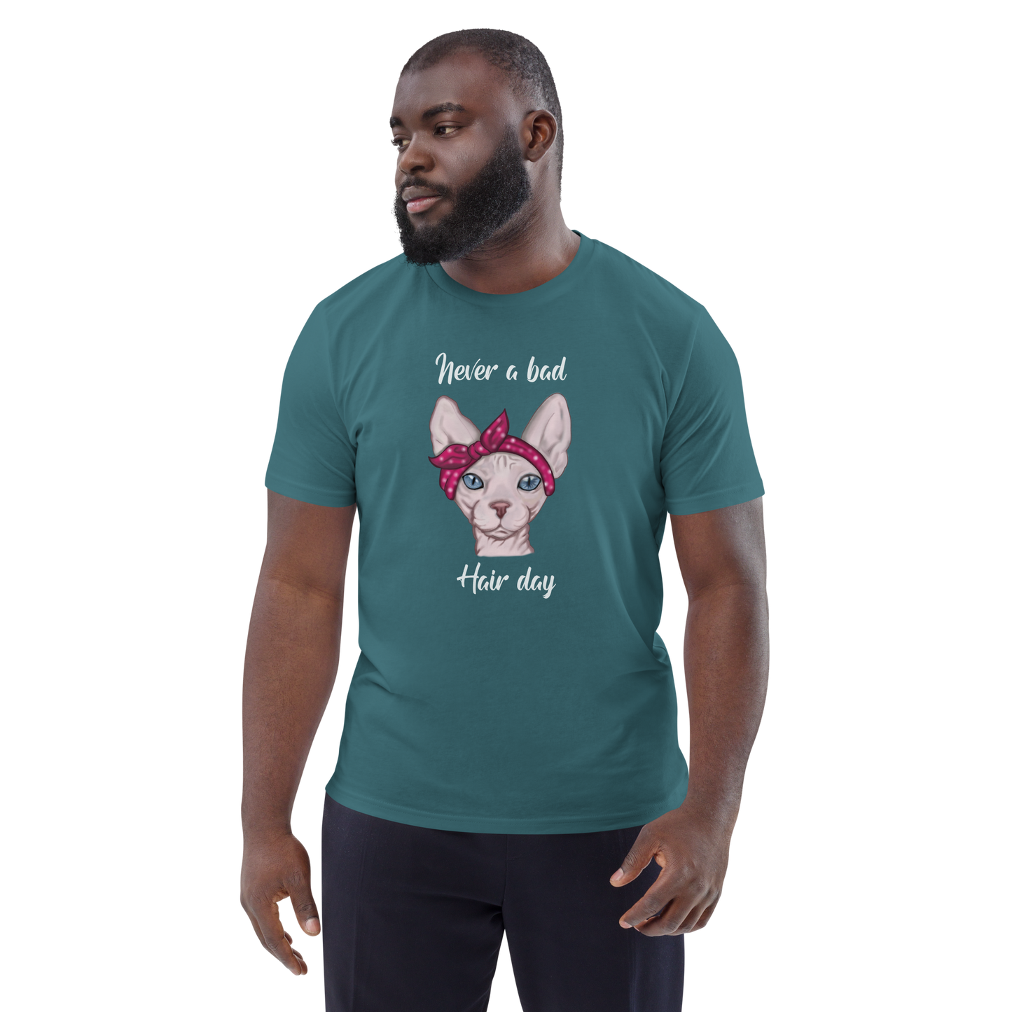 "NEVER A BAD HAIR DAY" UNISEX ECO TEE