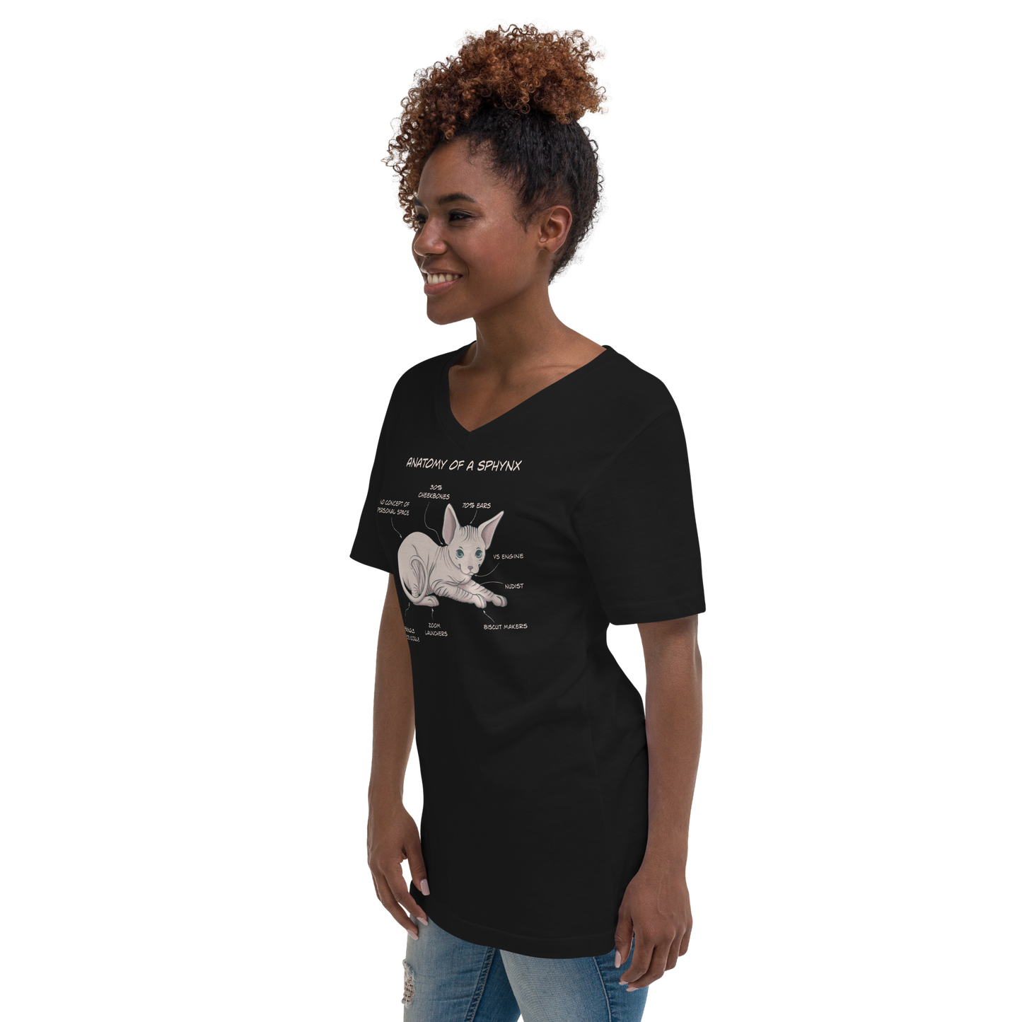 "ANATOMY OF A SPHYNX" WOMAN'S V-NECK TEE