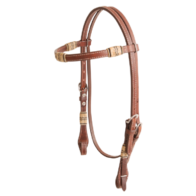 Rawhide Browband Headstall Triple Trim