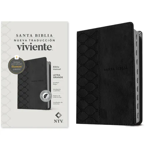 Biblia Manual Ntv, Letra Grande Con Filament (Sentipiel, Negro, Índice, Letra Roja)