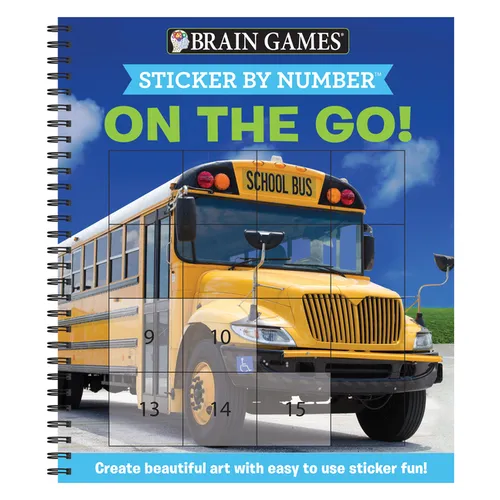 Brain Games - Sticker by Number: On the Go (Easy - Square Stickers): Create Beautiful Art with Easy to Use Sticker Fun!