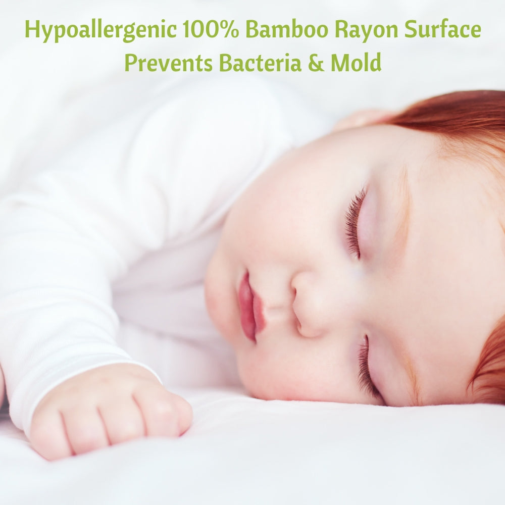 Jacquard Bamboo Crib Mattress Protector 52x28 in - Vesta Baby - Little Red General Store