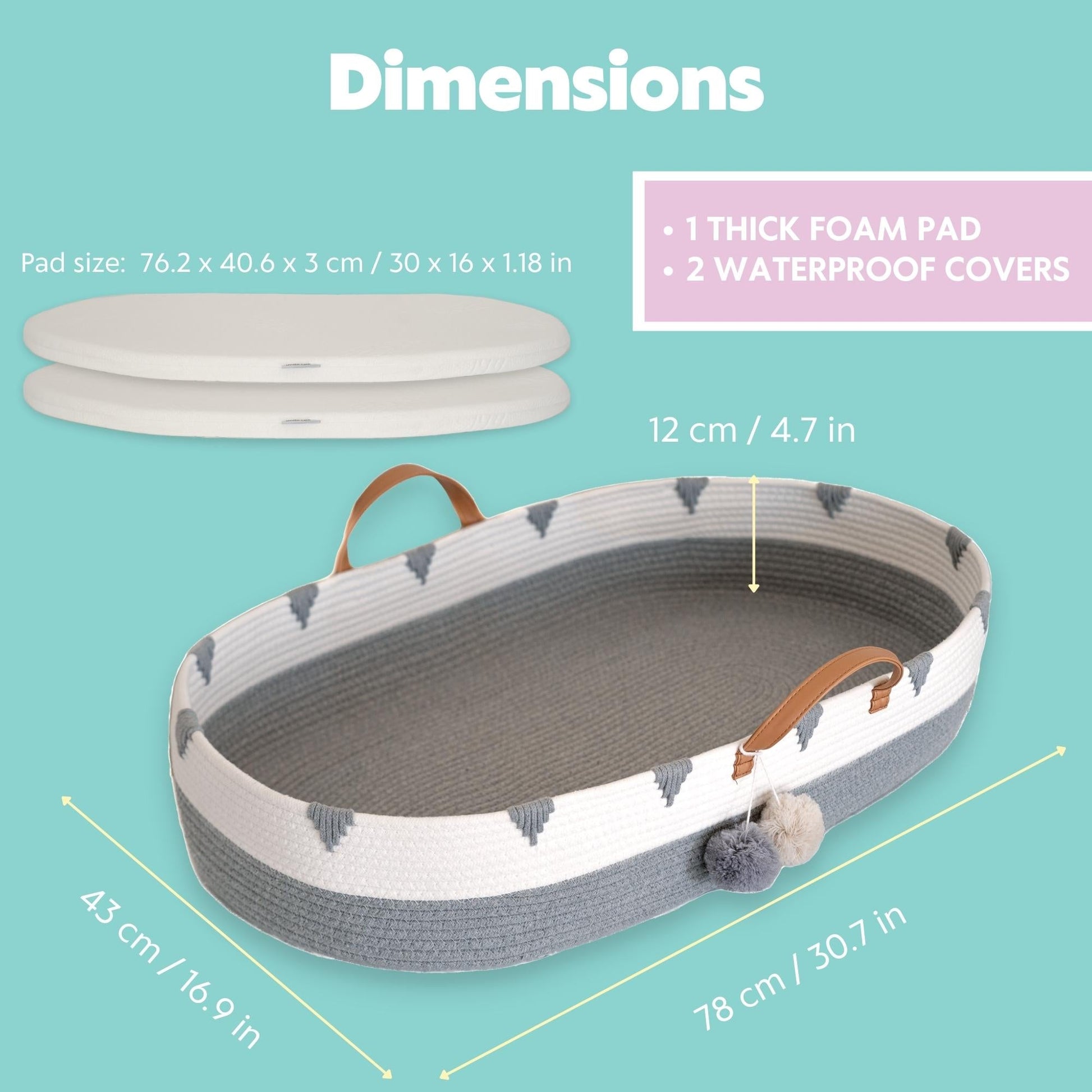 Cotton Rope Baby Changing Basket Set - Vesta Baby - Little Red General Store