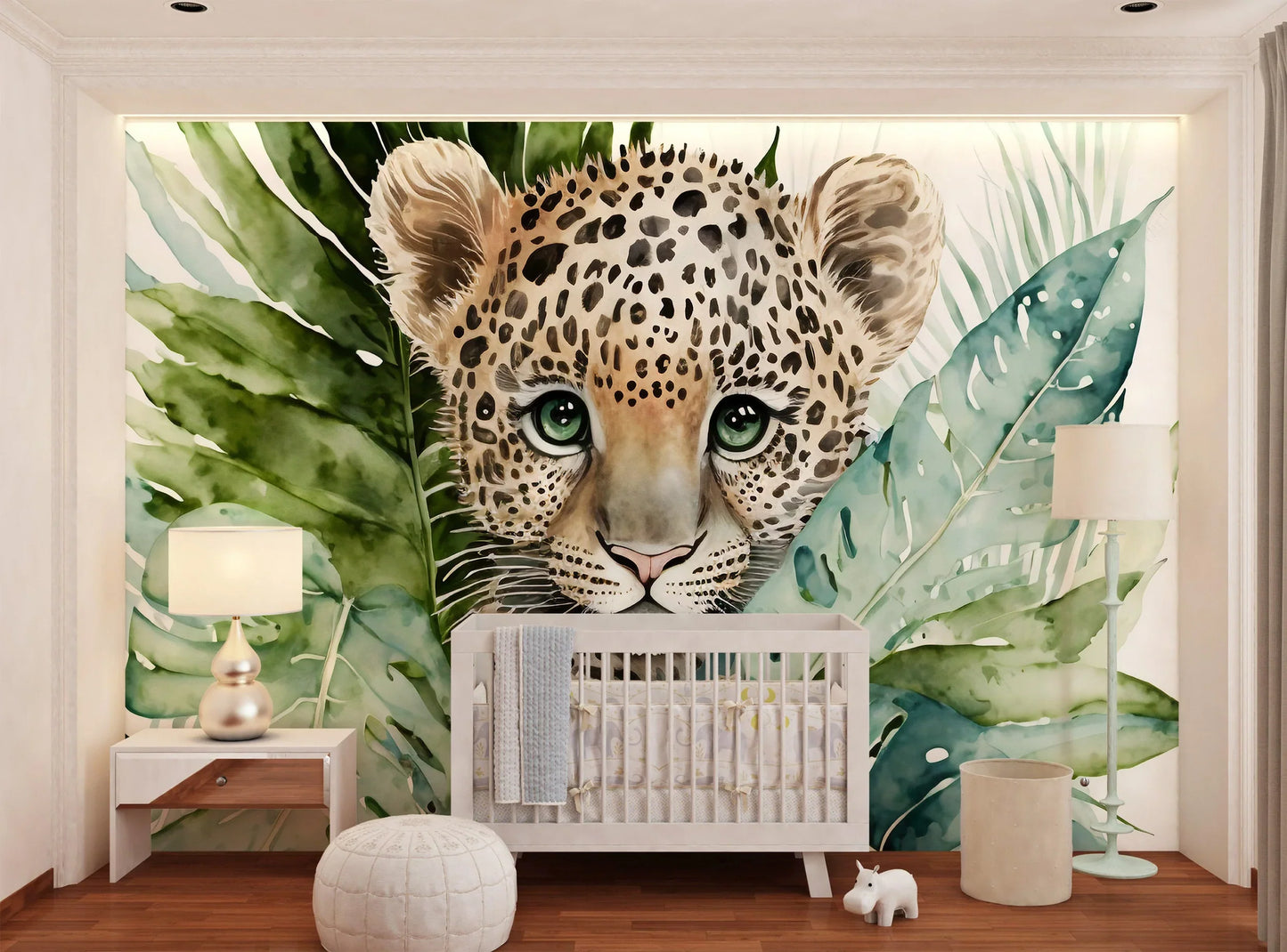 Watercolor Baby Leopard Cub Mural - Vesta Baby - Little Red General Store