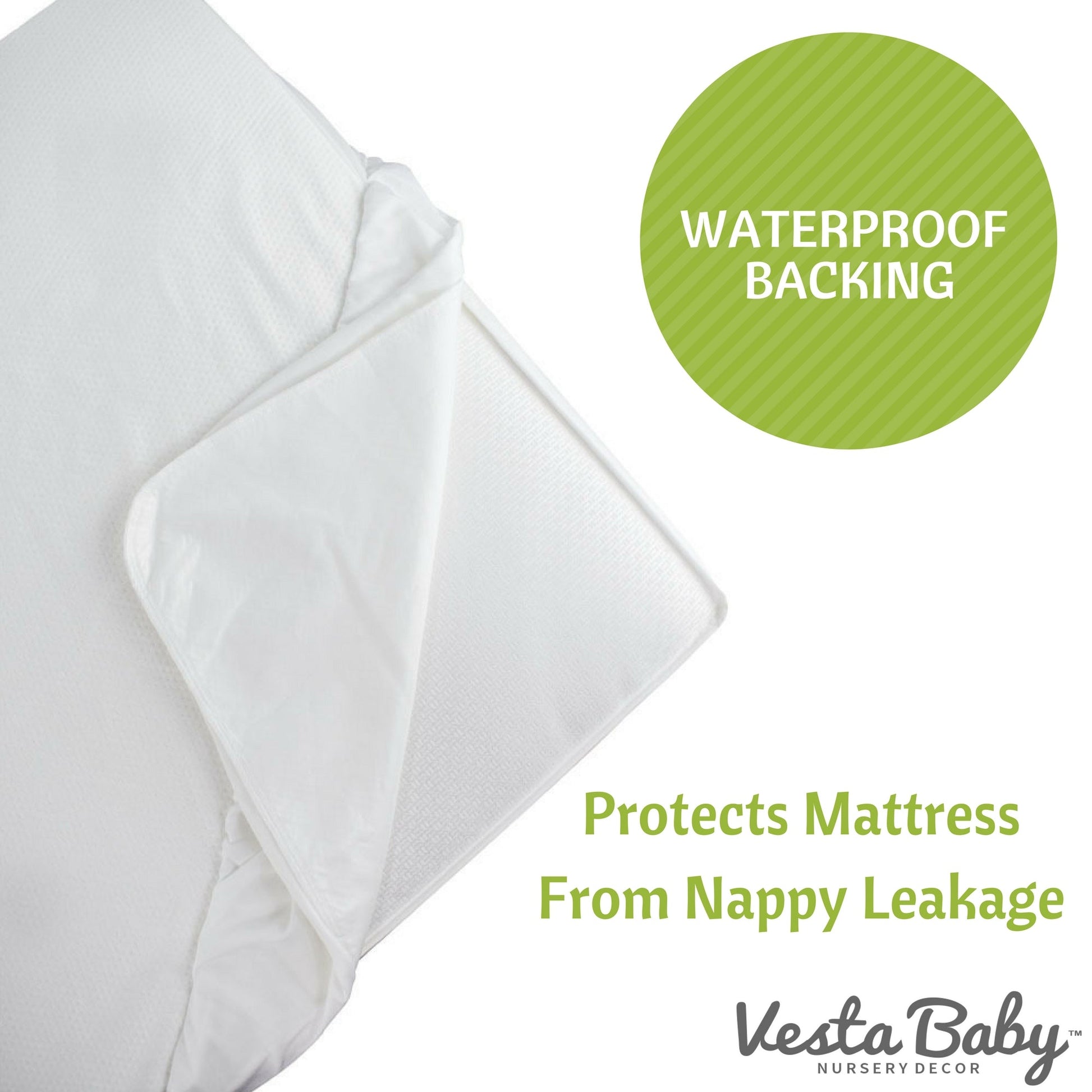 Bamboo Jacquard Cot Mattress Protector 60x120cm - Vesta Baby - Little Red General Store