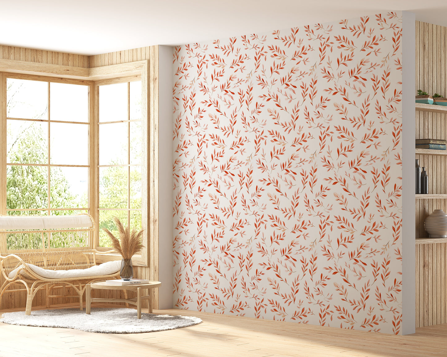 Watercolor Red Leaves Wallpaper - Vesta Baby - Little Red General Store