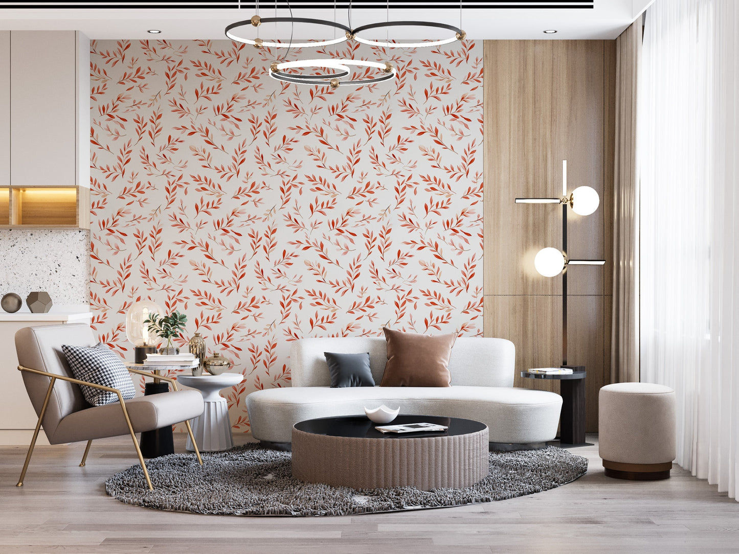 Watercolor Red Leaves Wallpaper - Vesta Baby - Little Red General Store