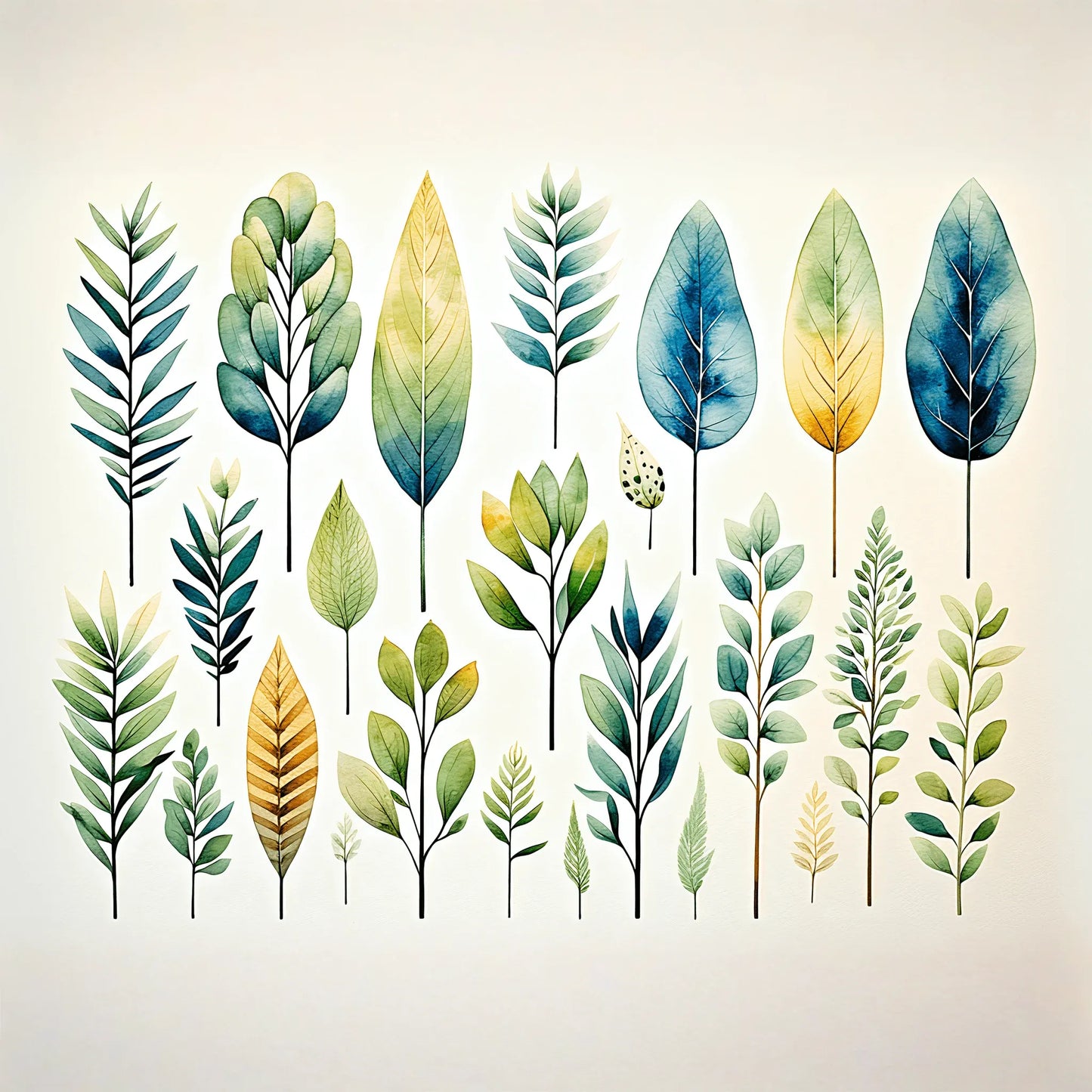 Watercolor Leaves Mural - Vesta Baby - Little Red General Store