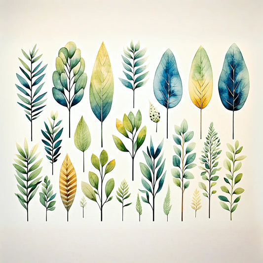 Watercolor Leaves Mural - Vesta Baby - Little Red General Store