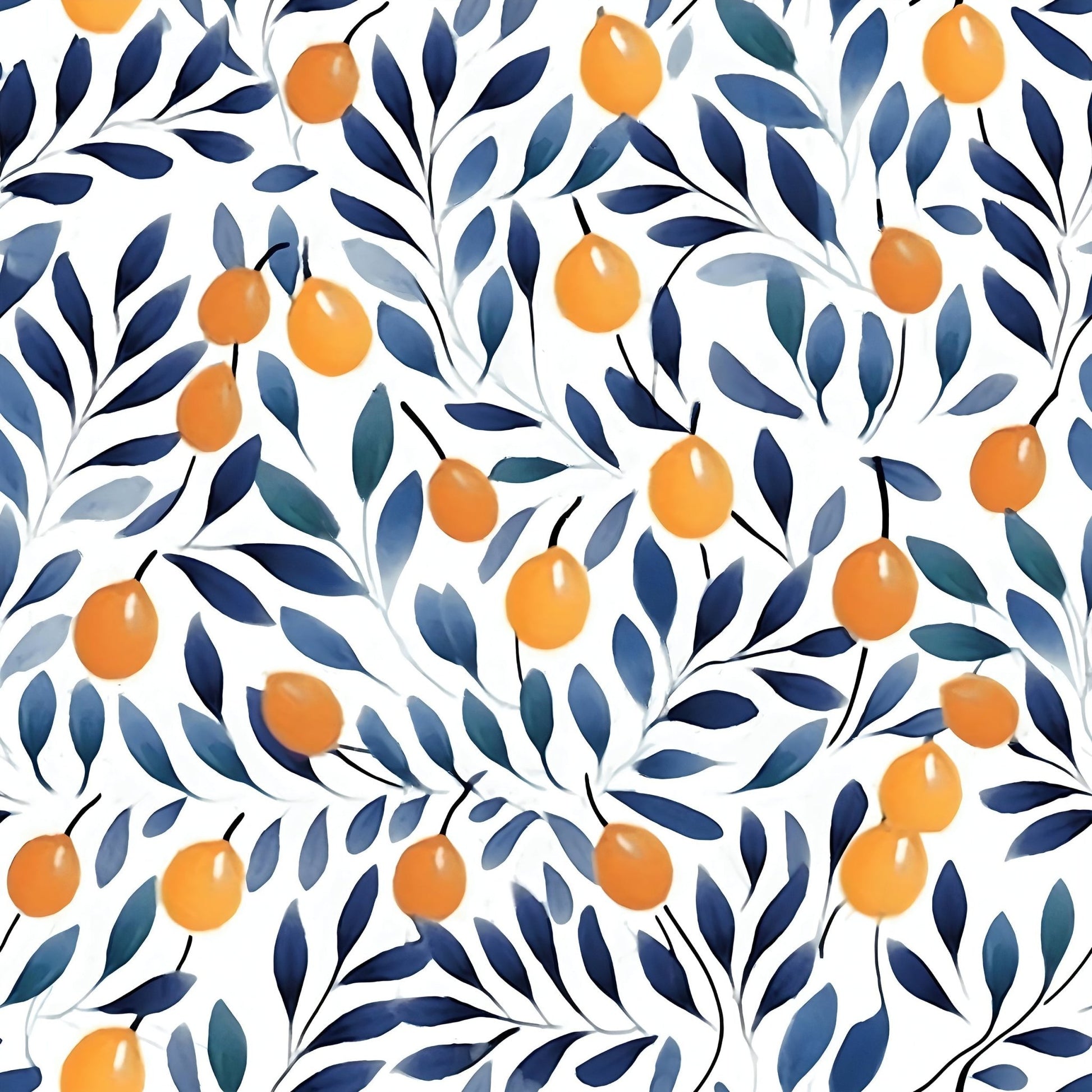 Watercolor Orange Fruit Wallpaper - Vesta Baby - Little Red General Store