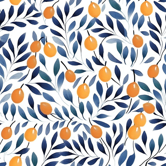 Watercolor Orange Fruit Wallpaper - Vesta Baby - Little Red General Store