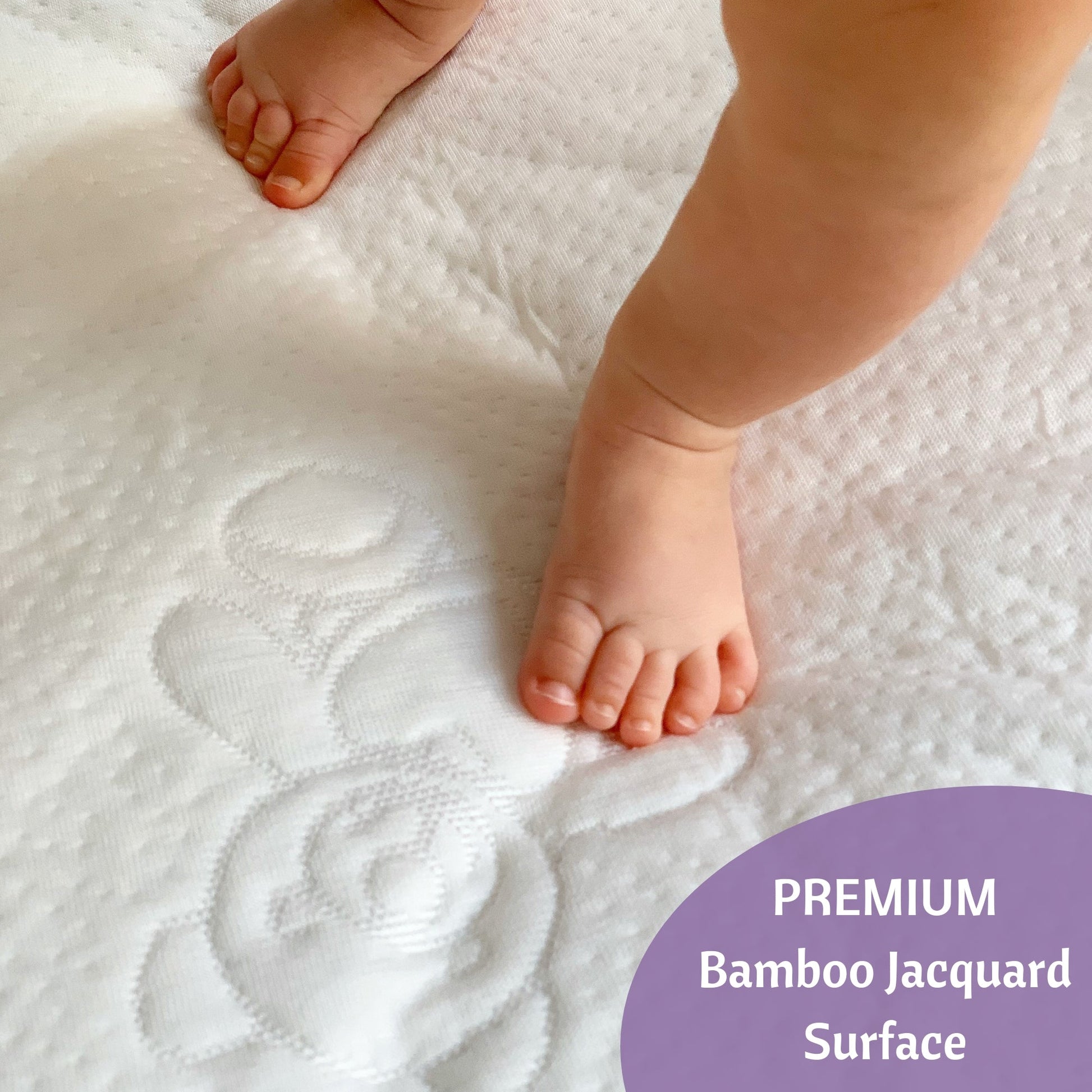 Bamboo Jacquard Cot Bed Mattress Protector 70x140cm - Vesta Baby - Little Red General Store