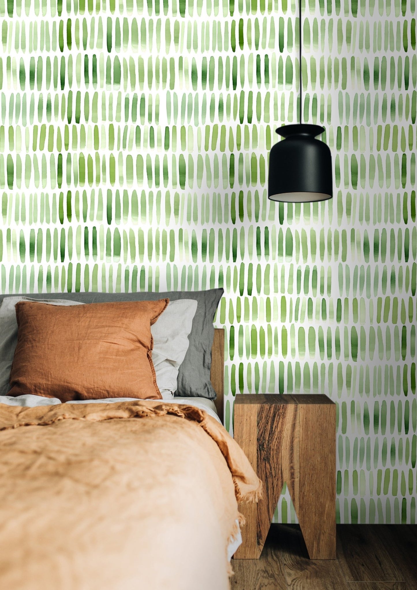 Green Watercolor Brushstroke Pattern Wallpaper - Vesta Baby - Little Red General Store