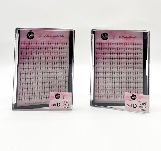 VIP 7D Sandwich Fan Lashes 0.05 12 lines C Mix - D Mix - Regular and Large Trays